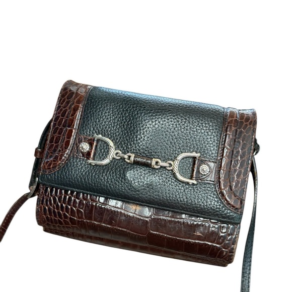 Vintage Brighton Crossbody
Handbag Black & Brown Leather
Many Compartments - Picture 3 of 16